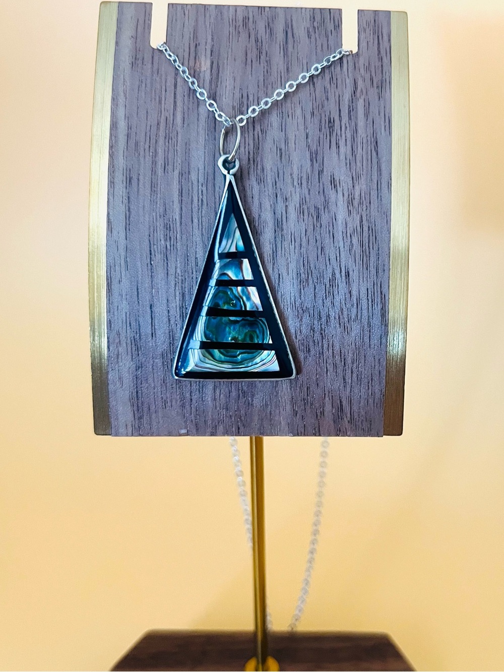 Triangle Abalone Pendant Necklace